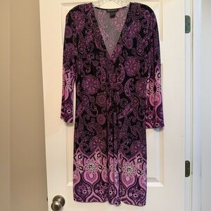 INC International Concepts Purple and Pink Paisley Dress